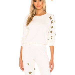 WILDFOX white fiona star jockey sweatshirt